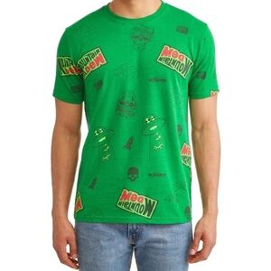 Mountain Dew Men’s All Over Print Graphic T-Shirt Green Size XL